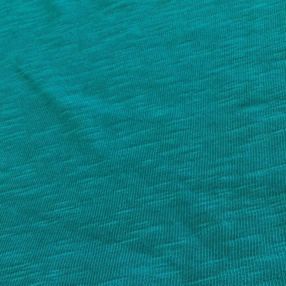 TALBOTS 100% Cotton Knit Shift Dress M Green Deep Turquoise Rounded Neck - Picture 3 of 6